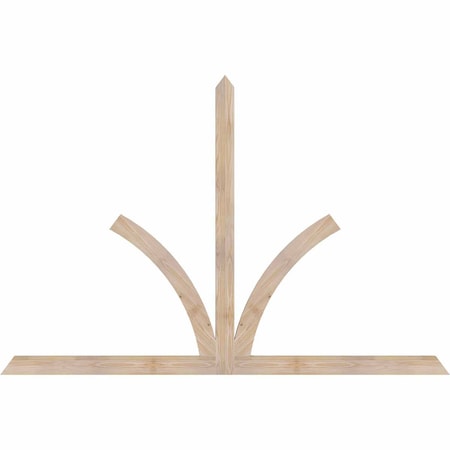 Ekena Millwork Richland Smooth Timber Gable Bracket, Douglas Fir, 84"W x 56"H x 1 1/2"D x 3 1/2"F, 16/12 Pitch GBW084X56X0204RIC00SDF